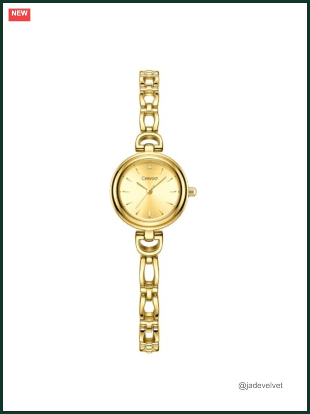 Vintage Gold Quartz Dress Watch D-Ring Link Bracelet